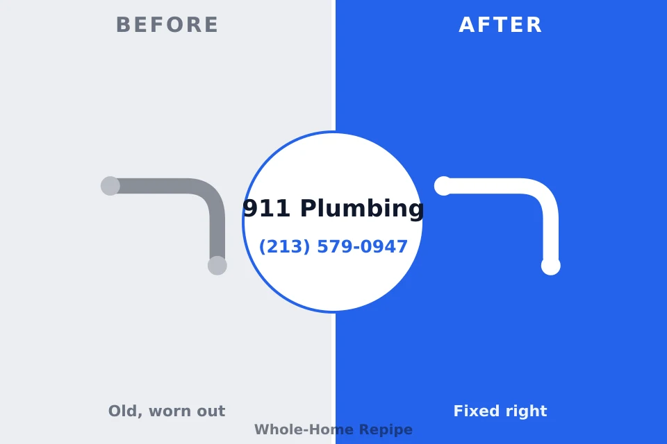 Before and after: plumbing company Pleasanton, TX